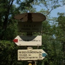 Tourist signs in Burda mountain